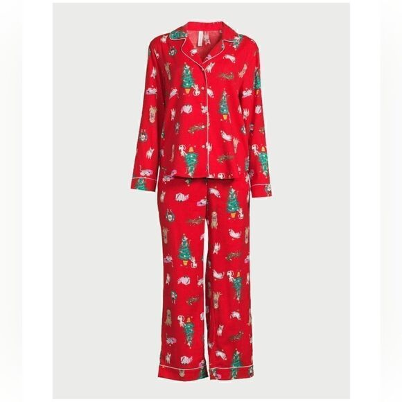 Nwt Joyspun Women's Long Sleeve Christmas Flannel Pajama Set, Size 3XL 22W-24W - Picture 1 of 6